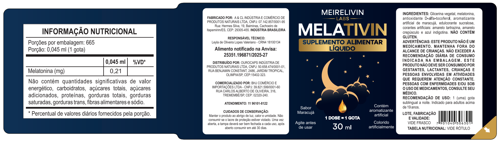 Rótulo Oficial Melatonix